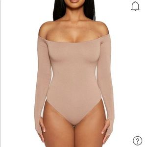 NAKED WARDROBE THE NW SHOULDERLESS BODYSUIT Size S